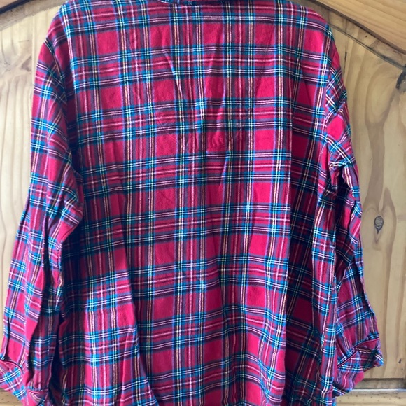 Women Family PJs red green plaid flannel 2 piece pajamas size 2X - Picture 5 of 11